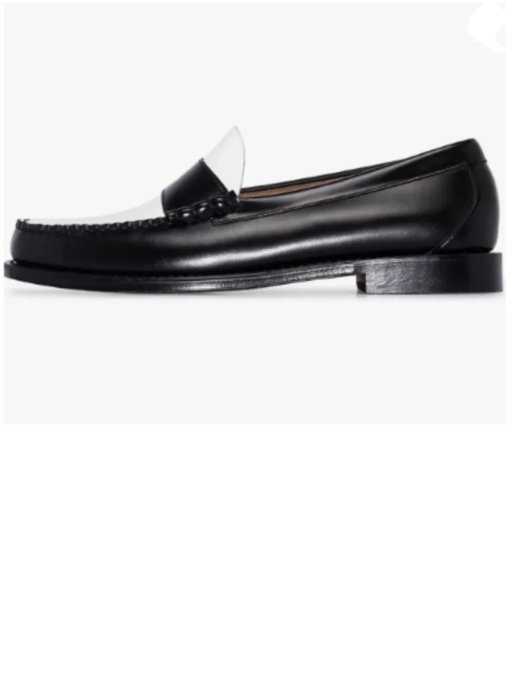 FOWT Black/White Men Stylish Round Toe Slip On Comfortable Comfy Low Heel Loafer